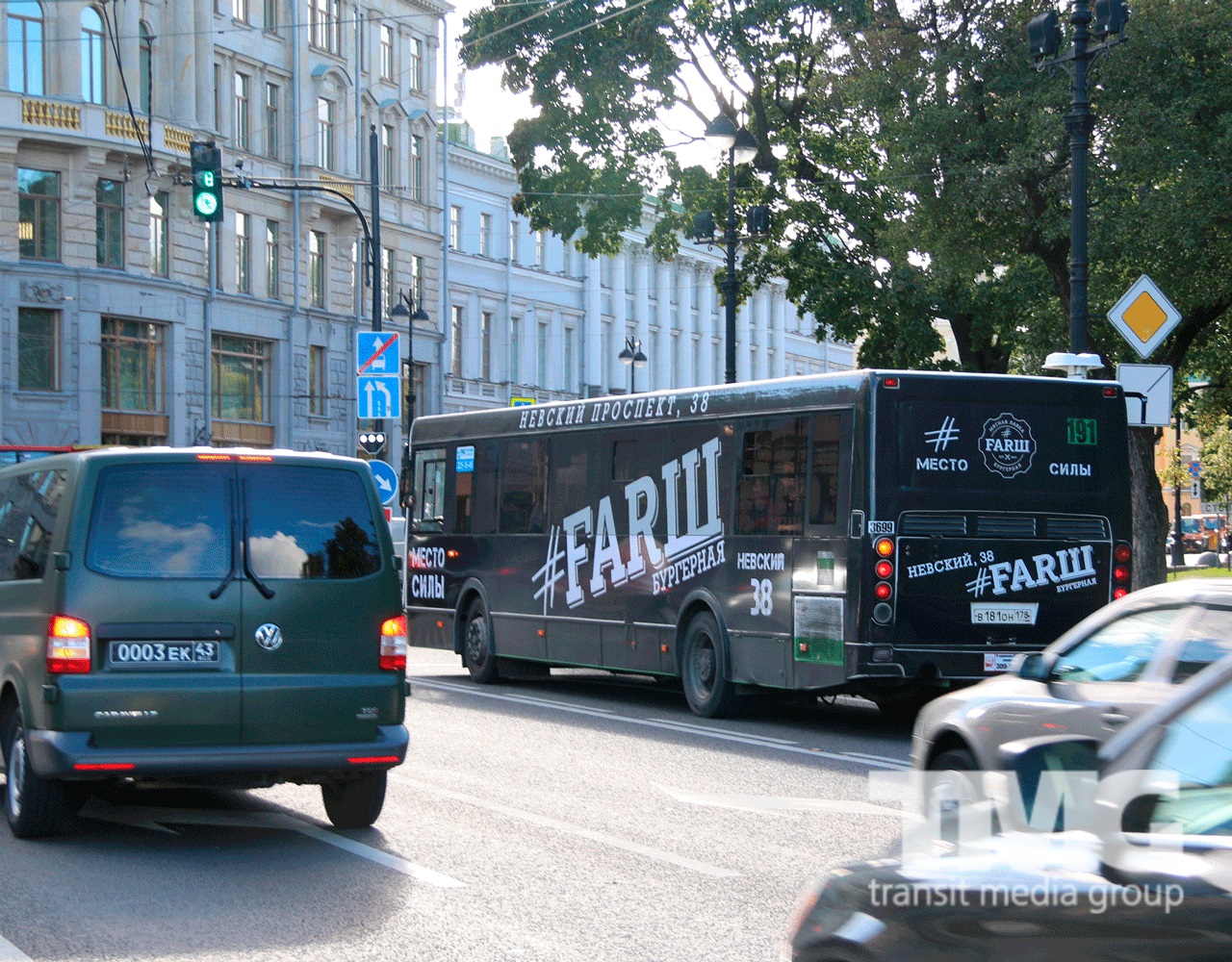 TMG Farш наружная реклама на транспорте Петербург